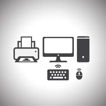 Computer set icon Illustrazione stock
