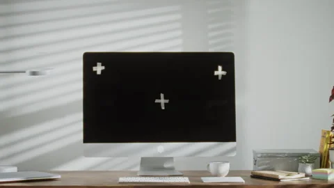 Computer set up on an office table timelapse Stock Footage 274581553