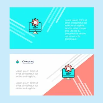 Computer setting  abstract corporate business banner template, horizontal adv 스톡 일러스트