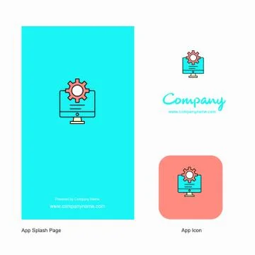 Computer setting  Company Logo App Icon and Splash Page Design. Creative Busi Illustrazione stock