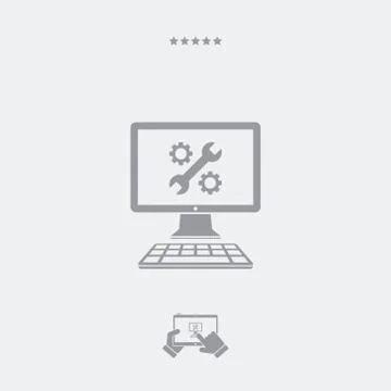Computer setting flat icon Stock Illustration