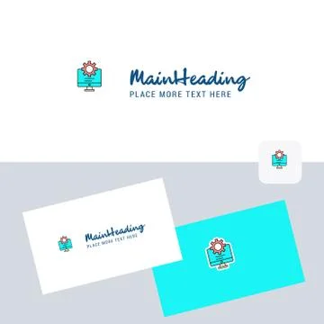Computer setting  vector logotype with business card template. Elegant corpor Stock-Illustration