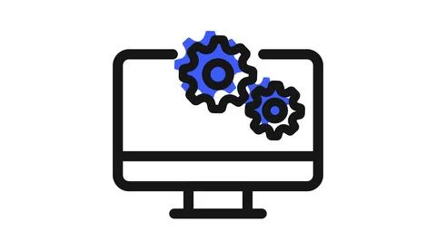 Computer settings and system optimization icon Stock Illustration