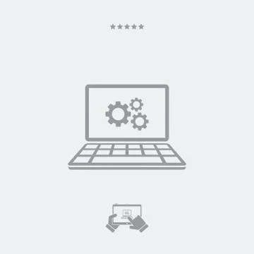 Computer settings flat icon Stock-Illustration
