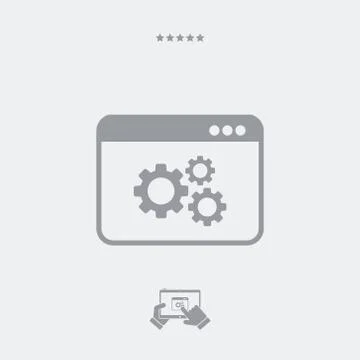 Computer settings flat icon Illustrazione stock