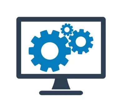 Computer settings Icon. Flat style vector EPS. Stock Illustration