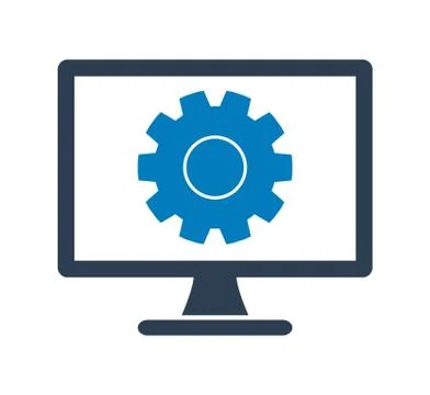 Computer settings Icon. Flat style vector EPS. 스톡 일러스트