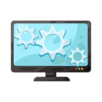 Computer settings illustration Illustrazione stock