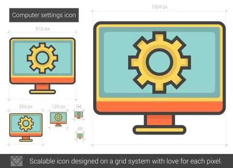 Computer settings line icon イラスト素材