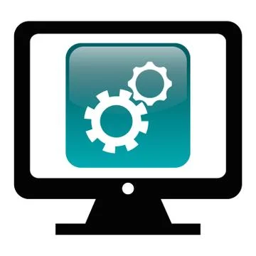 Computer with setup app 스톡 일러스트