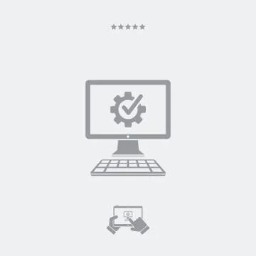 Computer setup flat icon 스톡 일러스트