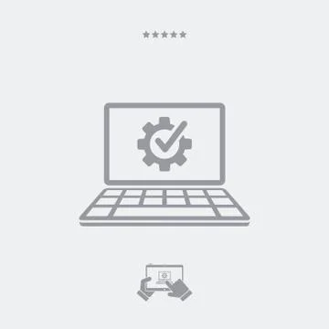 Computer setup flat icon 스톡 일러스트