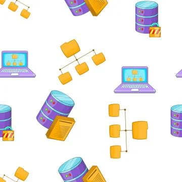 Computer setup pattern, cartoon style 스톡 일러스트