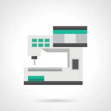 Computer sewing machine flat color vector icon Illustrazione stock