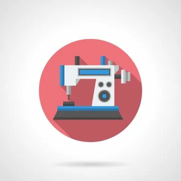 Computer sewing machine flat round vector icon イラスト素材
