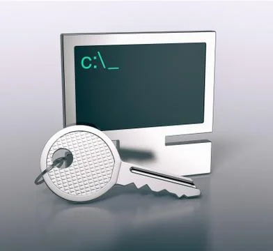 Computer shaped keyring Stock Illustration