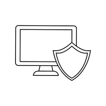 Computer shield server banner icon Stock-Illustration
