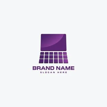 Computer shop logo and icon Stock Illustration
