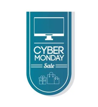 Computer shopping bag gift and cyber monday design Stock-Illustration
