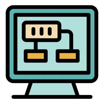 Computer showing algorithm for machine learning and artificial intelligence Stock Illustration