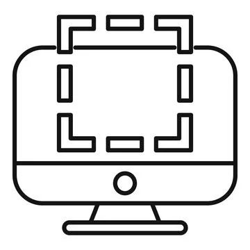 Computer showing augmented reality software interface icon Stock Illustration