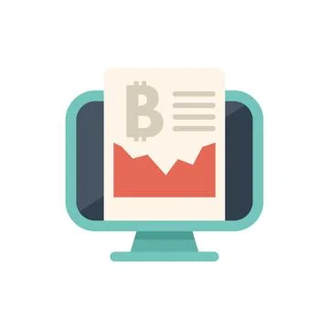 Computer showing bitcoin price chart on screen イラスト素材
