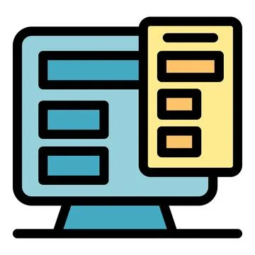 Computer showing checklist for online survey or exam 스톡 일러스트