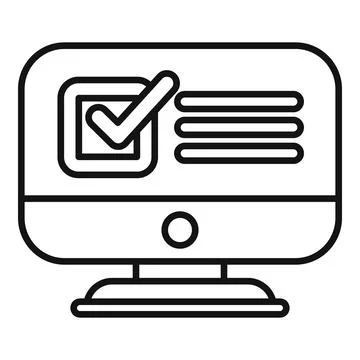 Computer showing checkmark for online survey, voting, or checklist Stock Illustration