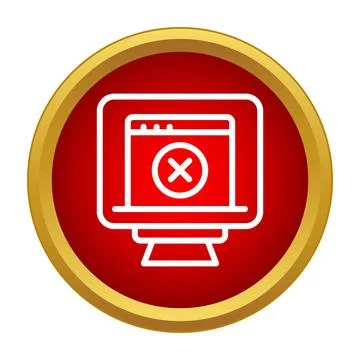 Computer showing a denied access or information window イラスト素材