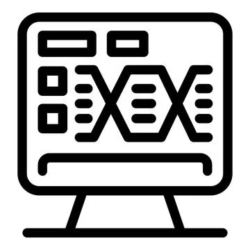 Computer showing dna structure analysis results on screen Stock Illustration