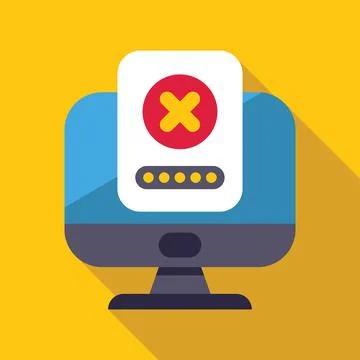 Computer showing error message with password input field Illustrazione stock