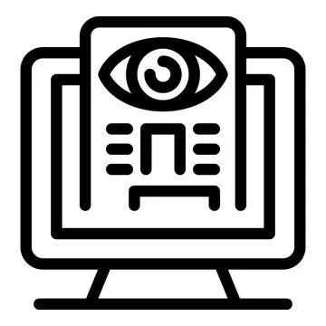 Computer showing eye tracking system monitoring user data Stock Illustration