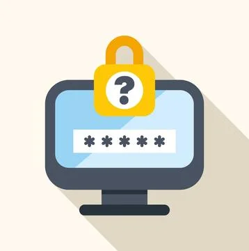 Computer showing forgot password login screen with padlock Stock Illustration