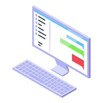 Computer showing gantt chart representing project management activities イラスト素材
