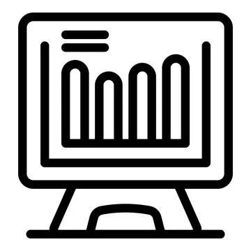 Computer showing growing bar chart for data analysis Stock Illustration