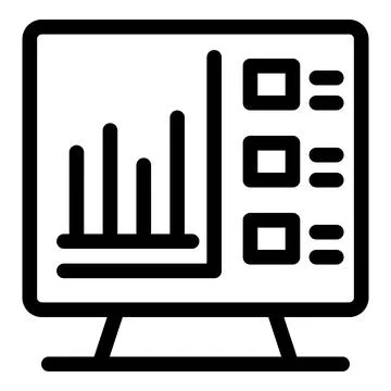 Computer is showing a growing bar chart for business analysis Stock Illustration