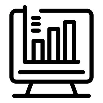 Computer showing growing bar chart for business presentation Stock Illustration