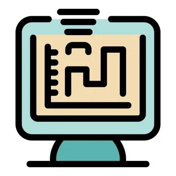Computer showing growing business chart and data analysis progressing Stock Illustration