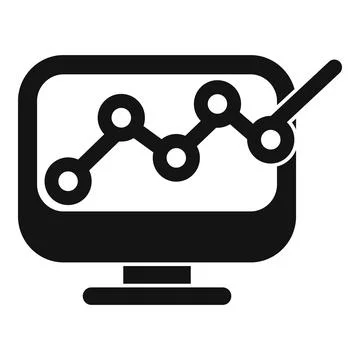 Computer showing growing statistics for digital marketing Stock Illustration