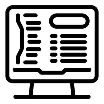 Computer showing lines of programming code icon Stock Illustration