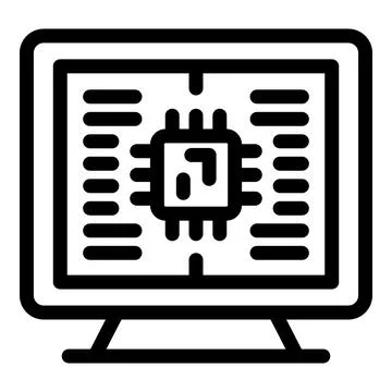 Computer showing microchip, programming, and semiconductor manufacturing 스톡 일러스트
