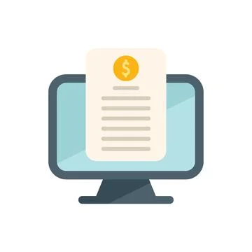 Computer showing online invoice for digital payment Illustrazione stock