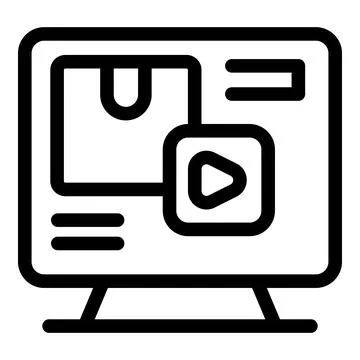 Computer showing online product packaging video tutorial Stock Illustration