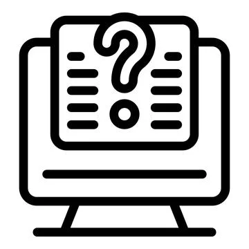 Computer showing online survey with question mark Stock Illustration