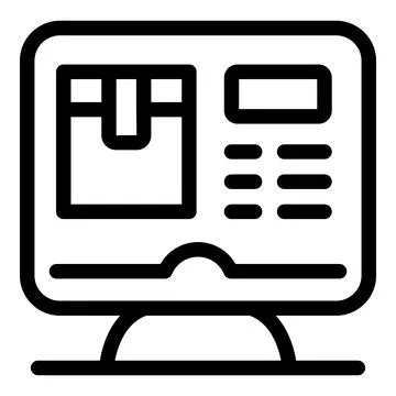 Computer showing parcel tracking information and delivery options イラスト素材