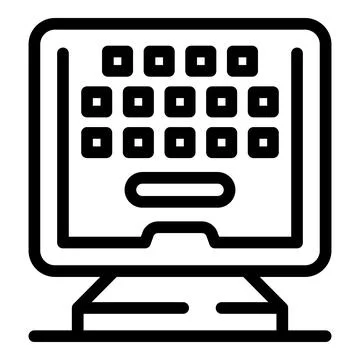 Computer showing password protection system icon Stock Illustration