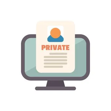 Computer showing private document with personal profile information Illustrazione stock
