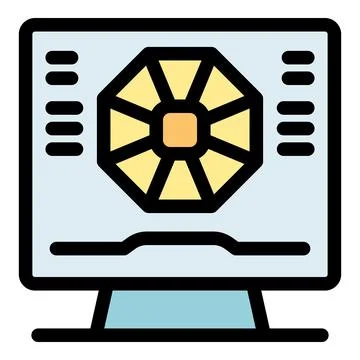 Computer showing semiconductor chip design being developed Stock Illustration