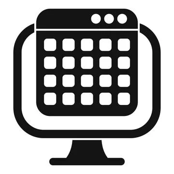 Computer showing spreadsheet with cells for data analysis Stock Illustration