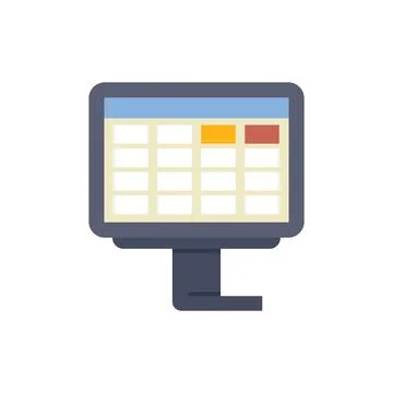 Computer showing spreadsheet with data and charts for analysis Stock Illustration